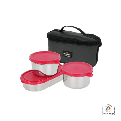Buy Alfa Lunch Box Set of 3 - Red in bulk for Corporate Gifting | Corporate Gyft