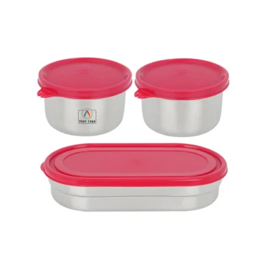 Buy Alfa Lunch Box Set of 3 - Red in bulk for Corporate Gifting | Corporate Gyft
