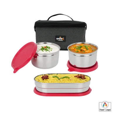 Buy Alfa Lunch Box Set of 3 - Red in bulk for Corporate Gifting | Corporate Gyft