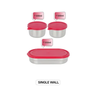 Buy Alfa Lunch Box Set of 3 - Red in bulk for Corporate Gifting | Corporate Gyft