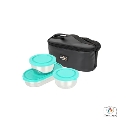 Buy Fresh N Hot Lunch Box Set of 3 - Green in bulk for Corporate Gifting | Corporate Gyft