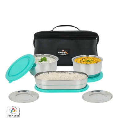 Buy Fresh N Hot Lunch Box Set of 3 - Green in bulk for Corporate Gifting | Corporate Gyft
