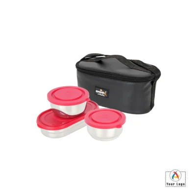 Buy Fresh N Hot Lunch Box Set of 3 - Red in bulk for Corporate Gifting | Corporate Gyft