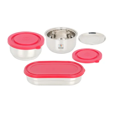 Buy Fresh N Hot Lunch Box Set of 3 - Red in bulk for Corporate Gifting | Corporate Gyft