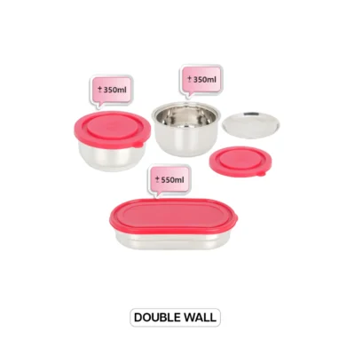 Buy Fresh N Hot Lunch Box Set of 3 - Red in bulk for Corporate Gifting | Corporate Gyft