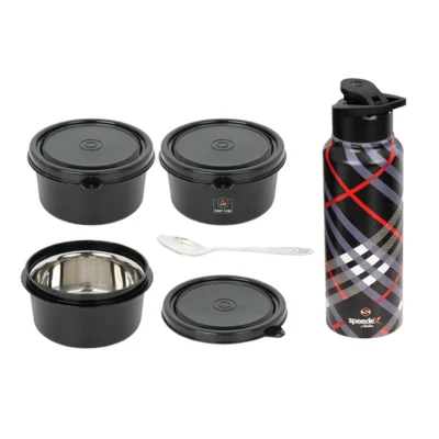 Buy Lunchmate Meal Set of 4 - Black in bulk for Corporate Gifting | Corporate Gyft