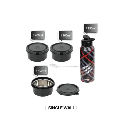 Buy Lunchmate Meal Set of 4 - Black in bulk for Corporate Gifting | Corporate Gyft