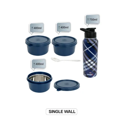 Buy Lunchmate Meal Set of 4 - Blue in bulk for Corporate Gifting | Corporate Gyft