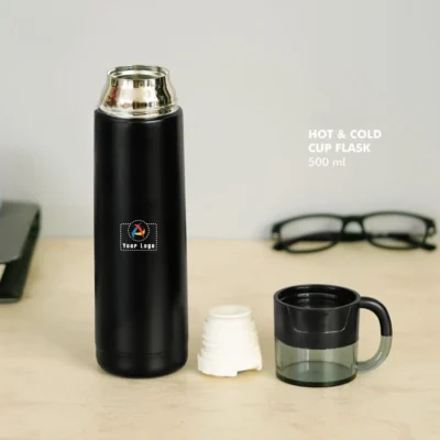 Buy Stainless Steel Hot and Cold Flask - Black in bulk for Corporate Gifting | Corporate Gyft