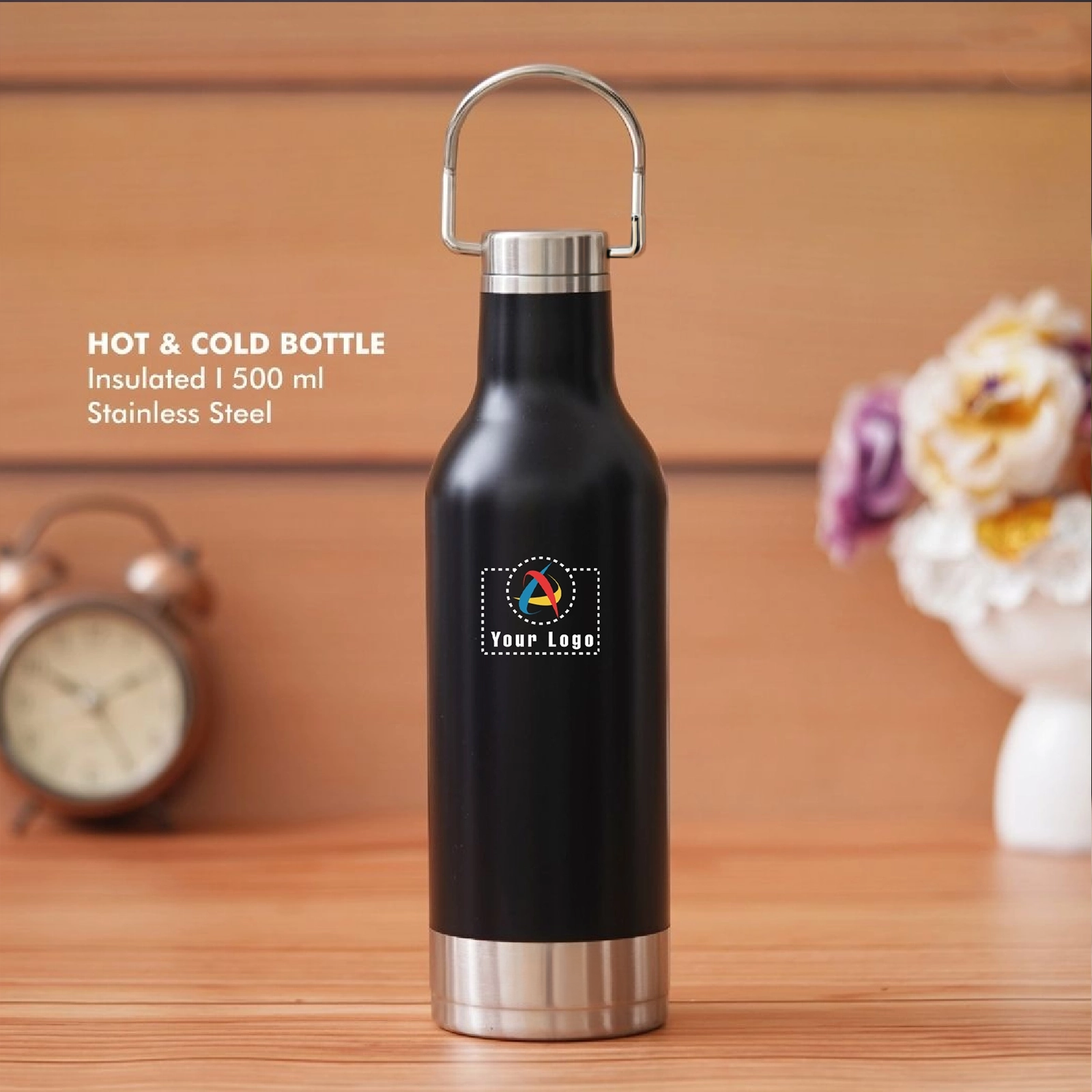 Thermal Steel Bottle Black Buy Thermal Steel Bottle Black in bulk for Corporate Gifting | Corporate Gyft