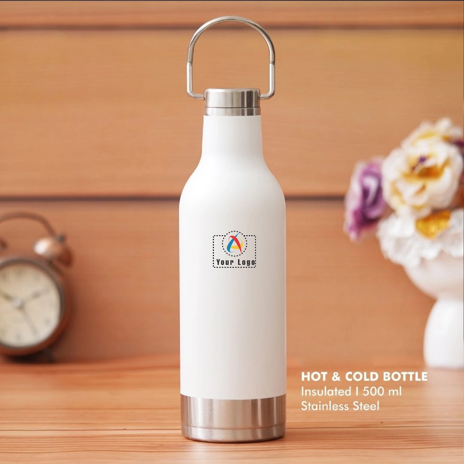 Thermal Steel Bottle White Buy Thermal Steel Bottle White in bulk for Corporate Gifting | Corporate Gyft