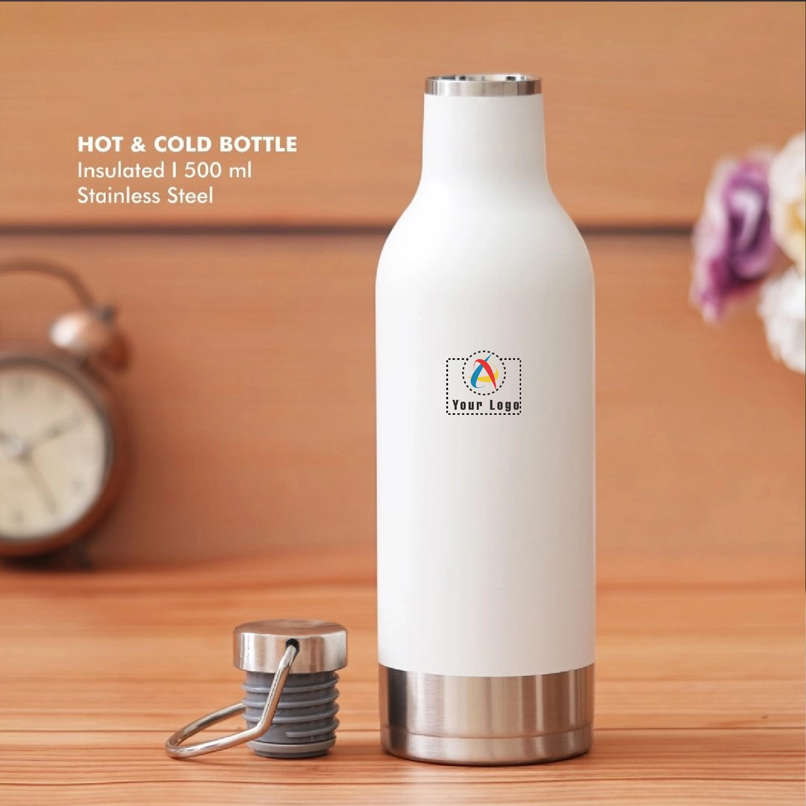 Thermal Steel Bottle White Buy Thermal Steel Bottle White in bulk for Corporate Gifting | Corporate Gyft