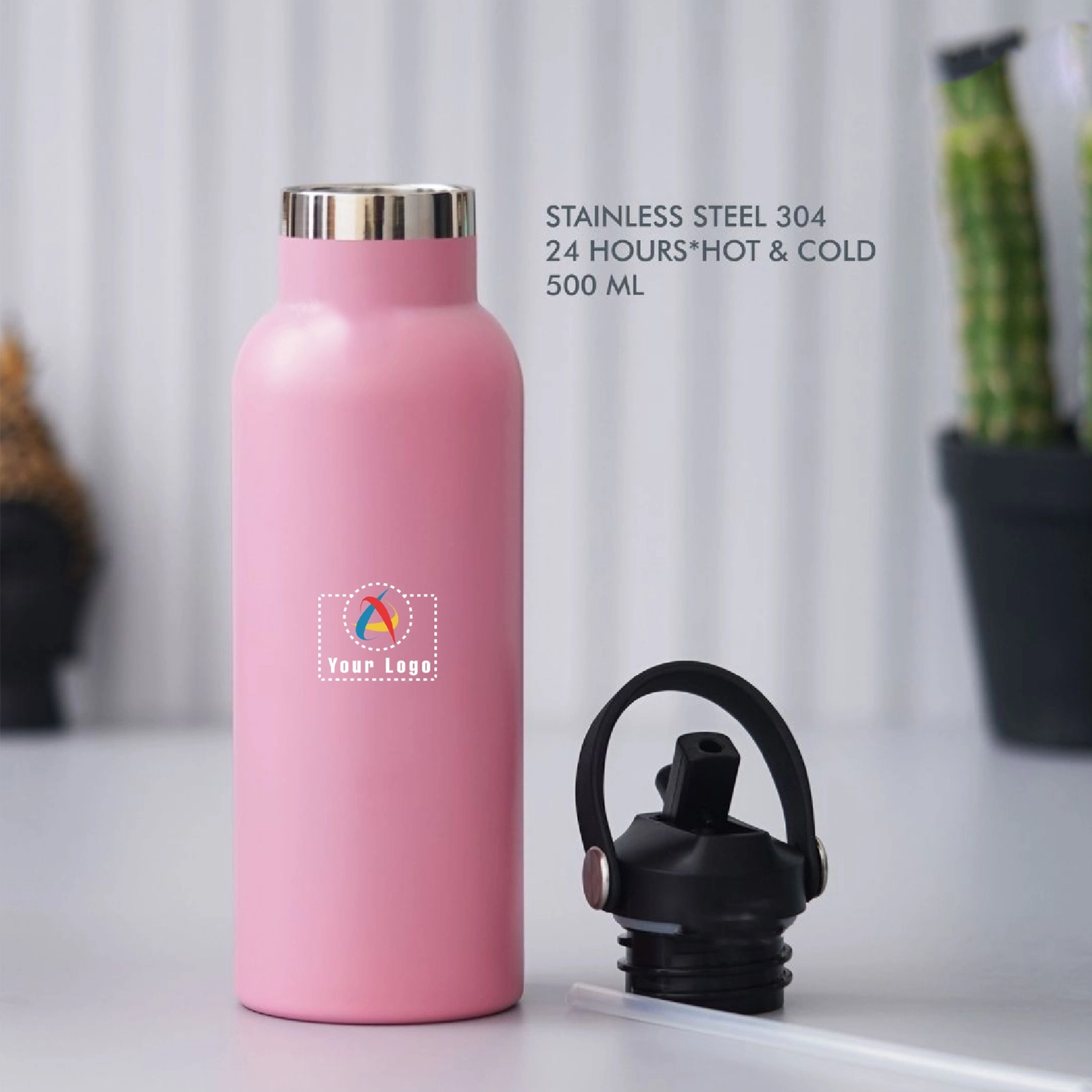 24 Hour Hot and Cold Steel Bottle - Pink Buy 24 Hour Hot and Cold Steel Bottle - Pink in bulk for Corporate Gifting | Corporate Gyft