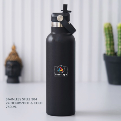 Buy Thermo Stainless Steel Bottle - Black in bulk for Corporate Gifting | Corporate Gyft
