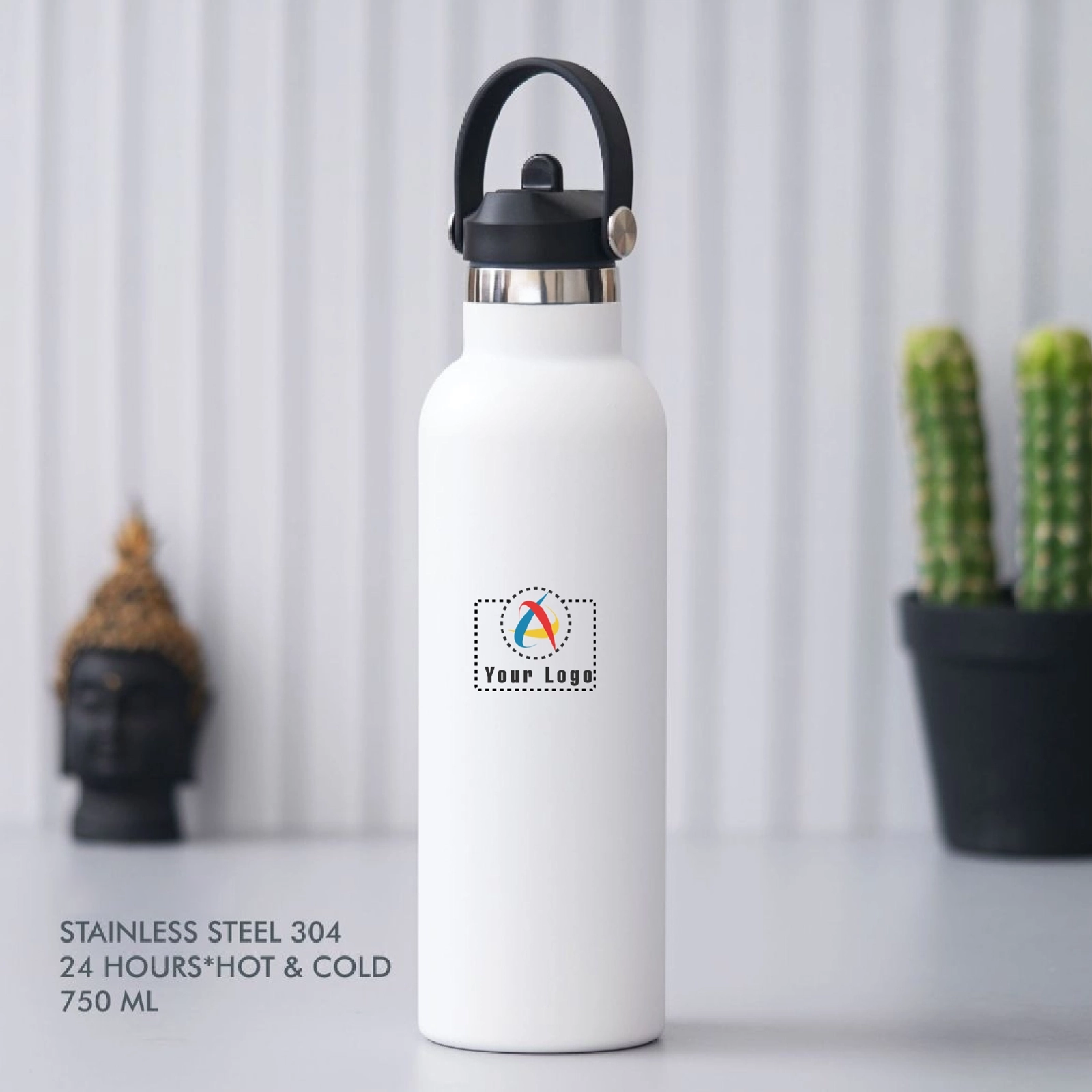 Thermo Stainless Steel Bottle - White Buy Thermo Stainless Steel Bottle - White in bulk for Corporate Gifting | Corporate Gyft