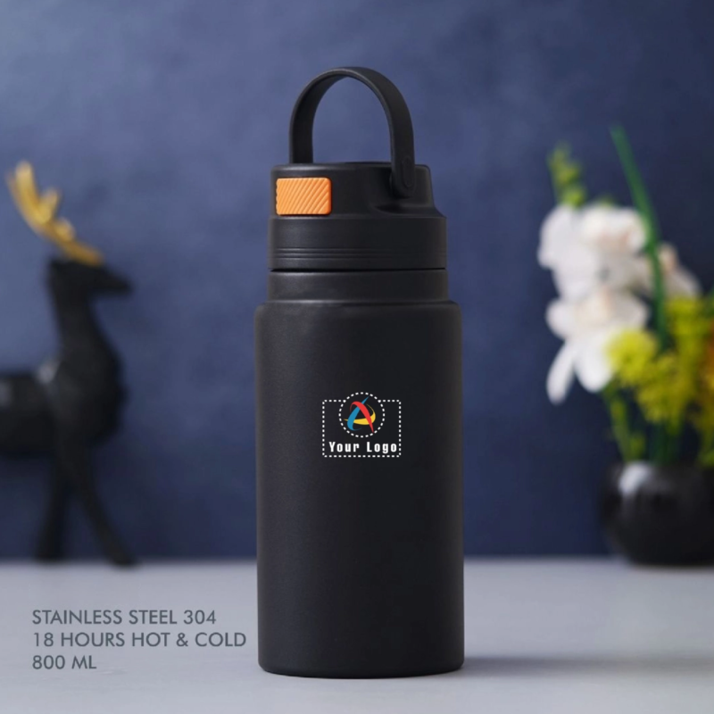 Buy Premium Hot and Cold Stainless Steel Bottle - Black in bulk for Corporate Gifting | Corporate Gyft