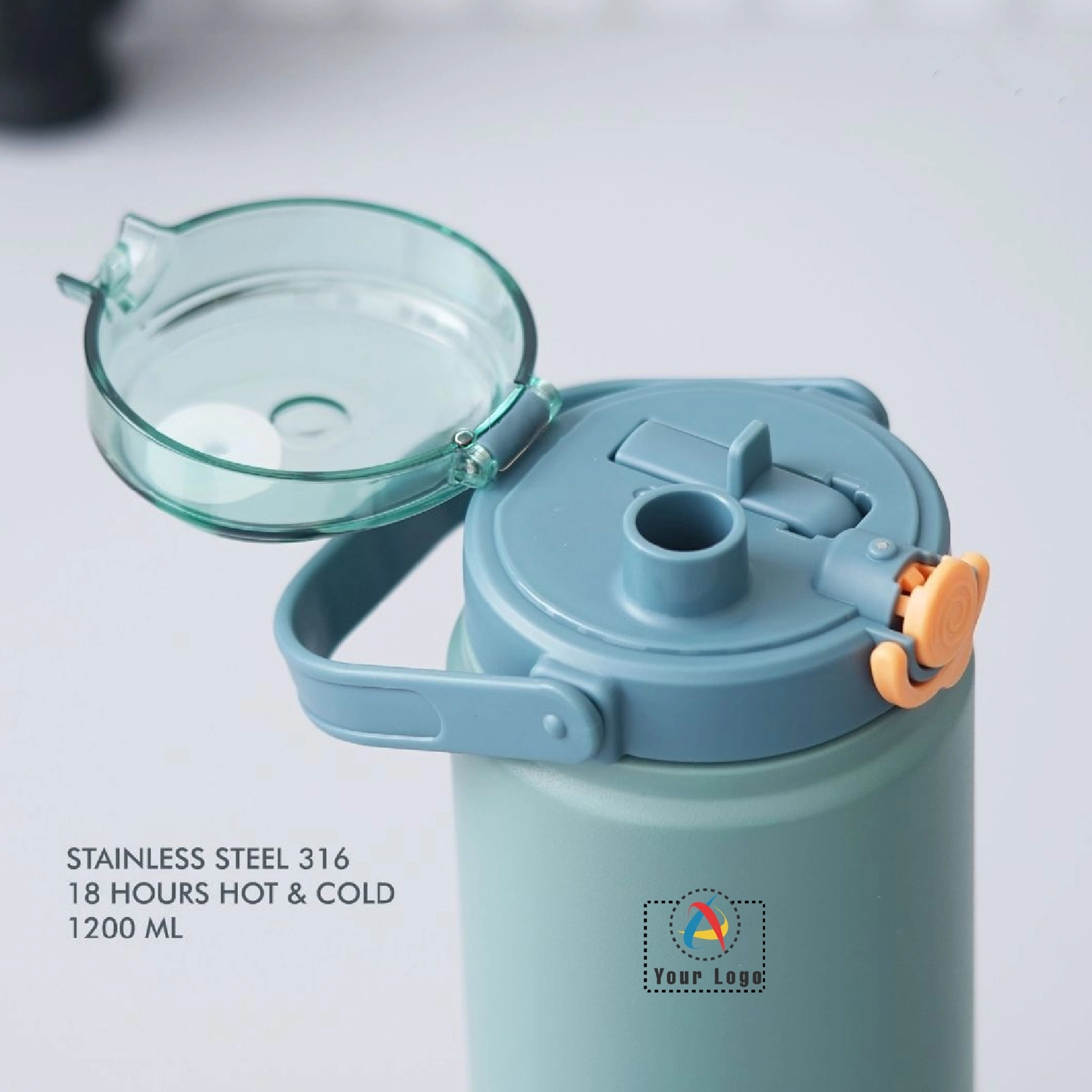 Buy Stainless Steel Hot and Cold Bottle 1200 ML Green in bulk for Corporate Gifting | Corporate Gyft