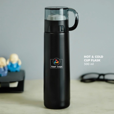 Buy Stainless Steel Hot and Cold Flask - Black in bulk for Corporate Gifting | Corporate Gyft