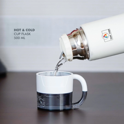 Buy Stainless Steel Hot and Cold Flask - White in bulk for Corporate Gifting | Corporate Gyft