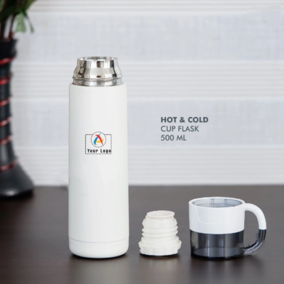 Buy Stainless Steel Hot and Cold Flask - White in bulk for Corporate Gifting | Corporate Gyft
