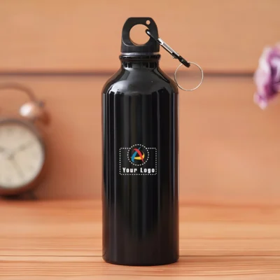 Buy Gloss Finish Aluminium Sports Bottle - Black in bulk for Corporate Gifting | Corporate Gyft