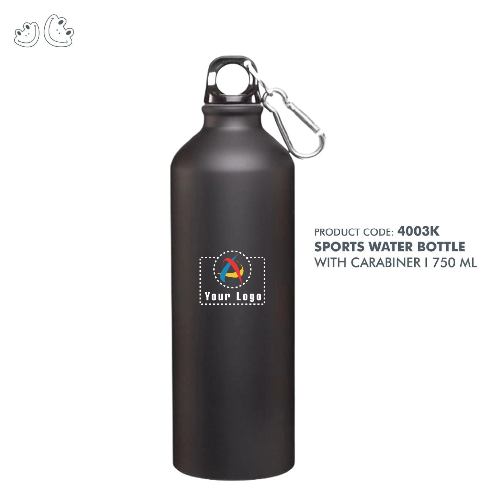 Buy Matte Finish Aluminium Sports Bottle - Black in bulk for Corporate Gifting | Corporate Gyft
