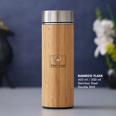 Buy Stainless Steel Bamboo Bottle in bulk for Corporate Gifting | Corporate Gyft