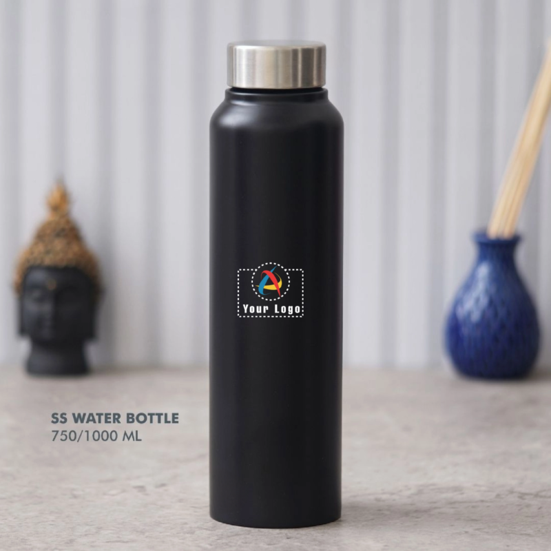 Buy Compact Steel Bottle - Black in bulk for Corporate Gifting | Corporate Gyft