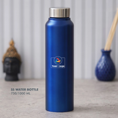 Buy Compact Steel Bottle - Blue in bulk for Corporate Gifting | Corporate Gyft
