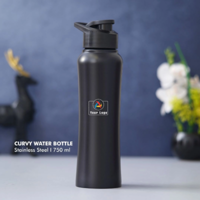 Buy Stainless Steel Curvy Sipper - Black in bulk for Corporate Gifting | Corporate Gyft