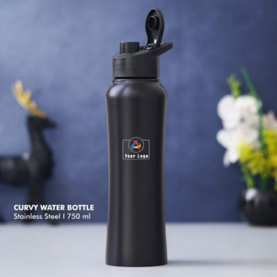 Buy Stainless Steel Curvy Sipper - Black in bulk for Corporate Gifting | Corporate Gyft