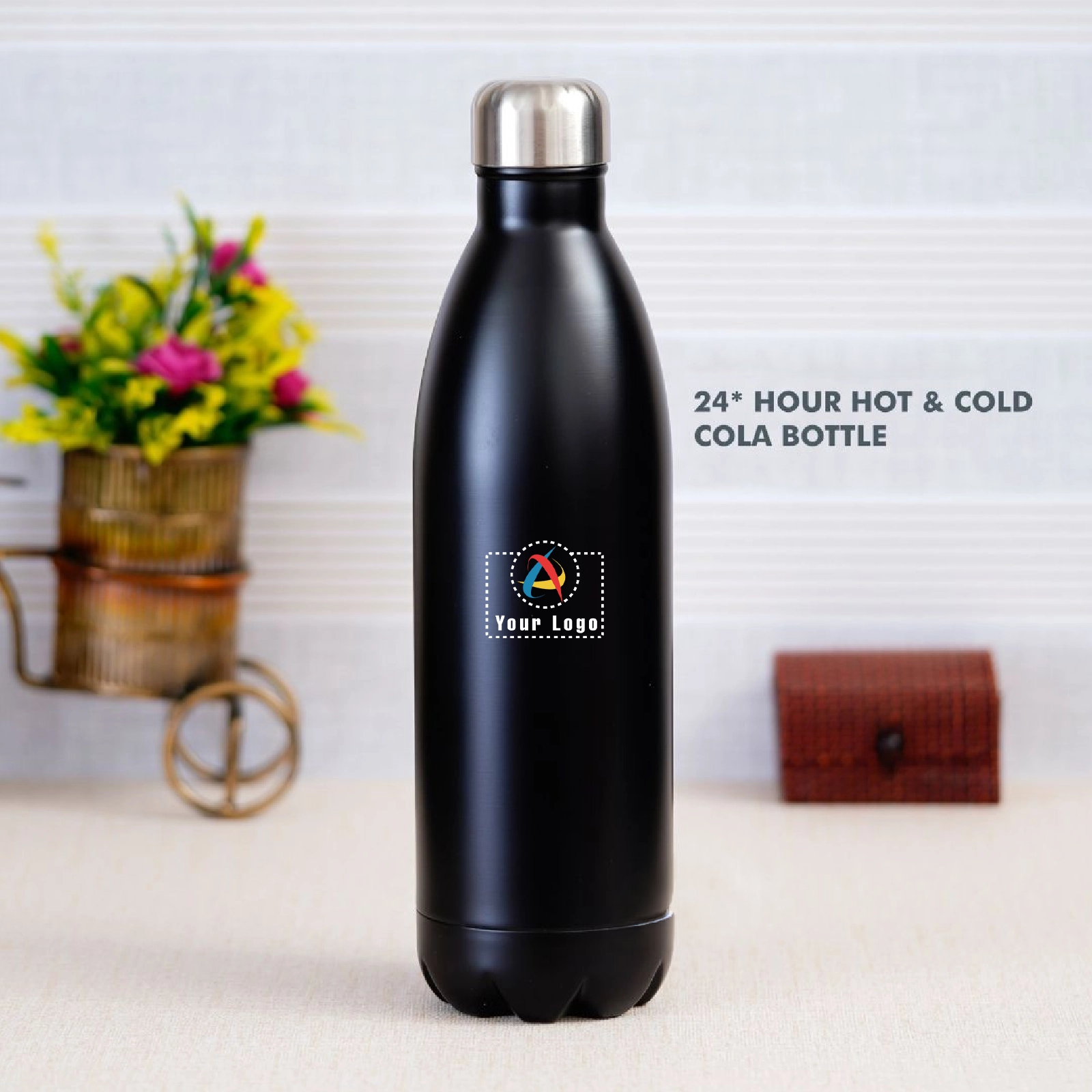Insulated Steel Cola Bottle - Black Buy Insulated Steel Cola Bottle - Black in bulk for Corporate Gifting | Corporate Gyft