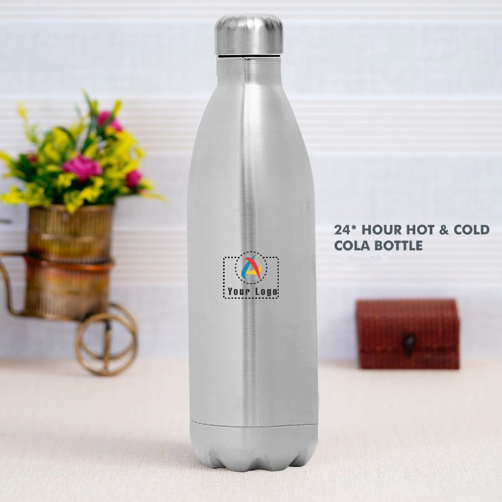 Buy Insulated Steel Cola Bottle - Silver in bulk for Corporate Gifting | Corporate Gyft