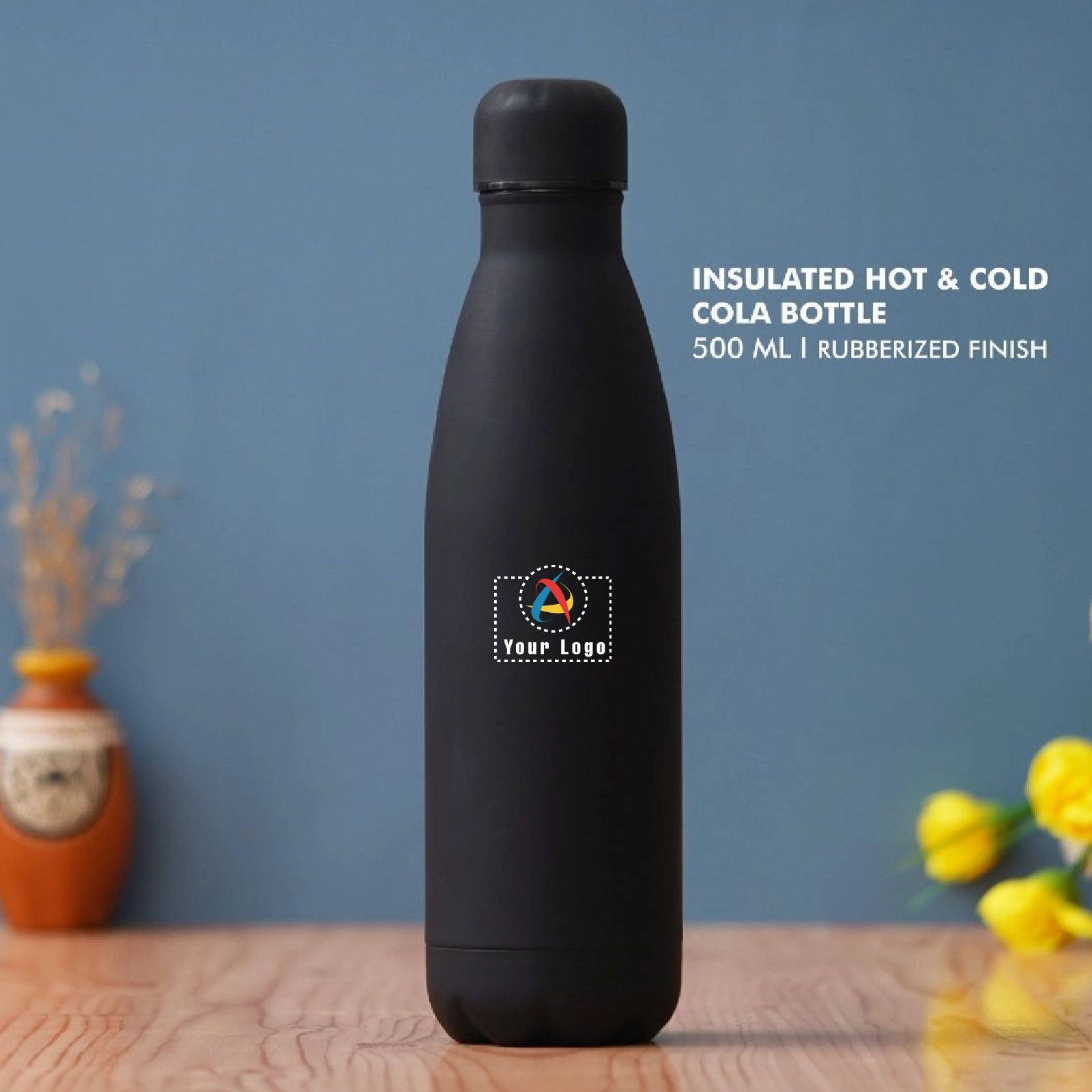 Stainless Steel Thermal Flask - Black Buy Stainless Steel Thermal Flask - Black in bulk for Corporate Gifting | Corporate Gyft