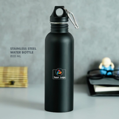 Buy Stainless Steel Bottle 800ML - Black in bulk for Corporate Gifting | Corporate Gyft
