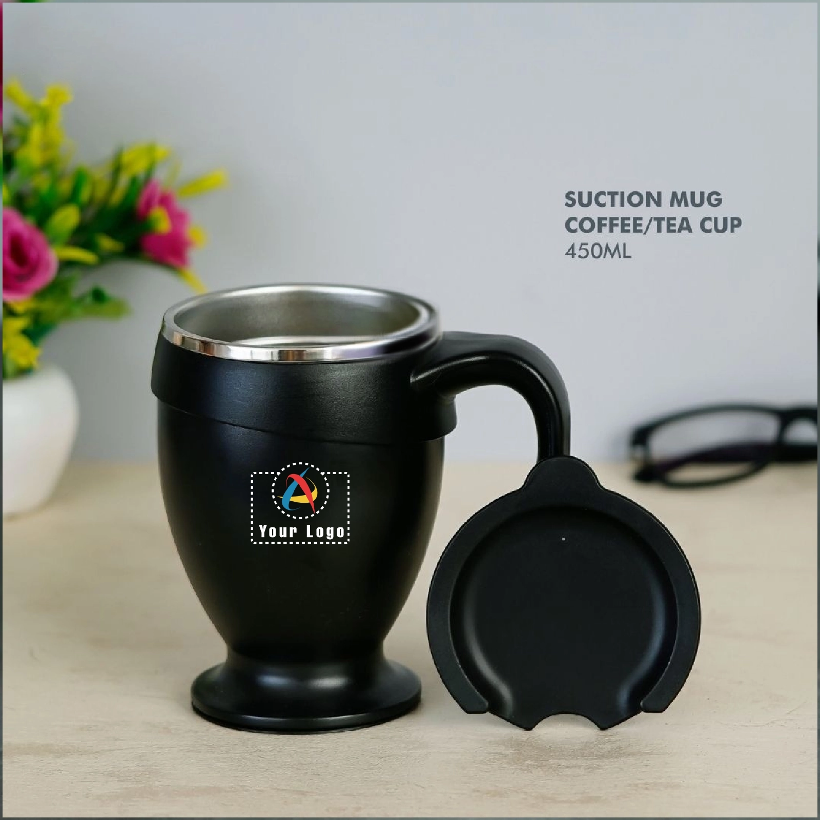 Suction Mug - Black Buy Suction Mug - Black in bulk for Corporate Gifting | Corporate Gyft