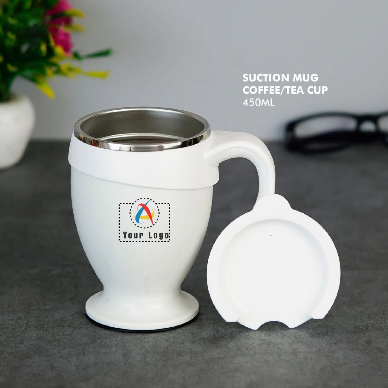 Suction Mug - White Buy Suction Mug - White in bulk for Corporate Gifting | Corporate Gyft