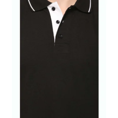Buy Highline Polo T-Shirt in Black and White in bulk for Corporate Gifting | Corporate Gyft