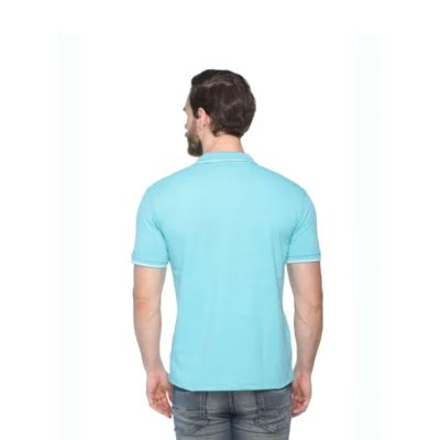 Buy Highline Polo T-Shirt in Light Blue and White in bulk for Corporate Gifting | Corporate Gyft