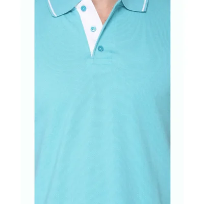 Buy Highline Polo T-Shirt in Light Blue and White in bulk for Corporate Gifting | Corporate Gyft