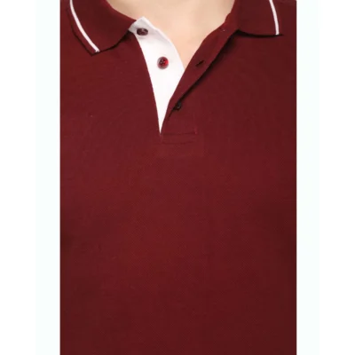 Buy Highline Polo T-Shirt in Maroon and White in bulk for Corporate Gifting | Corporate Gyft