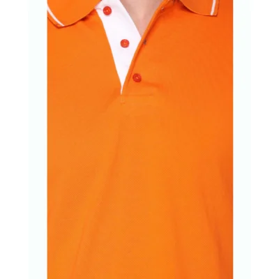 Buy Highline Polo T-Shirt in Orange and White in bulk for Corporate Gifting | Corporate Gyft