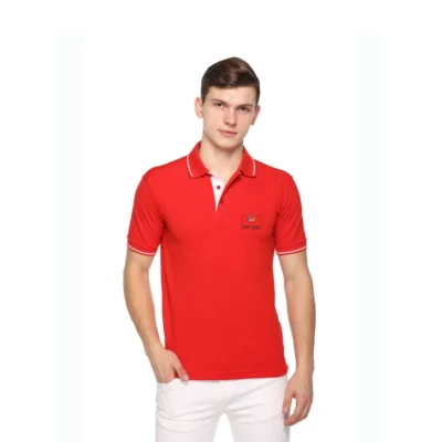 Buy Highline Polo T-Shirt in Red and White in bulk for Corporate Gifting | Corporate Gyft