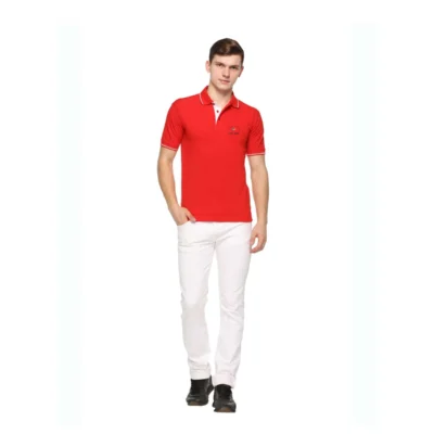 Buy Highline Polo T-Shirt in Red and White in bulk for Corporate Gifting | Corporate Gyft