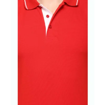 Buy Highline Polo T-Shirt in Red and White in bulk for Corporate Gifting | Corporate Gyft