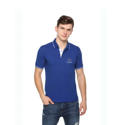 Buy Highline Polo T-Shirt in Royal Blue and White in bulk for Corporate Gifting | Corporate Gyft
