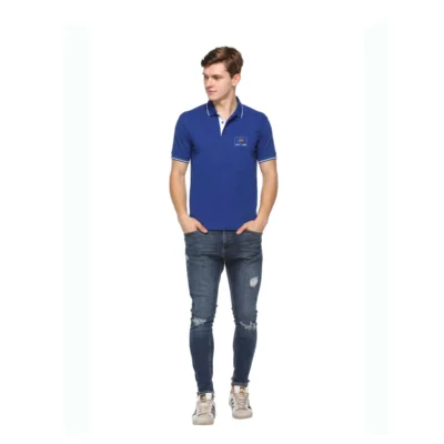 Buy Highline Polo T-Shirt in Royal Blue and White in bulk for Corporate Gifting | Corporate Gyft