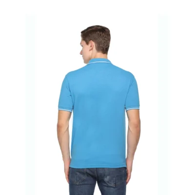 Buy Highline Polo T-Shirt in Turquoise Blue and White in bulk for Corporate Gifting | Corporate Gyft