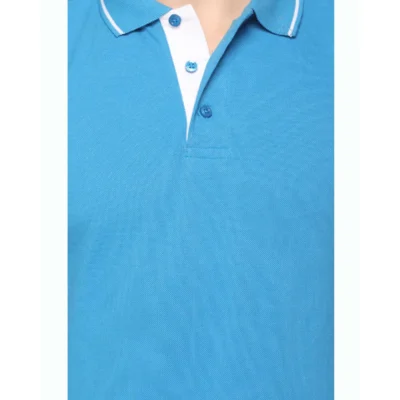 Buy Highline Polo T-Shirt in Turquoise Blue and White in bulk for Corporate Gifting | Corporate Gyft