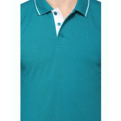 Buy Highline Polo T-Shirt in Coral Green and White in bulk for Corporate Gifting | Corporate Gyft